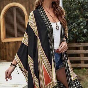 Free People Geo Print Boogie Nights Oversized Kimono